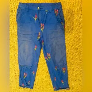 Anthropologie Pilcro Roamer flower embroidered painter pants. Lightly worn.
